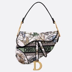 ISO Dior Saddle Bag (White/Multicolor Toile de Jouy Mexico Embroidery)
